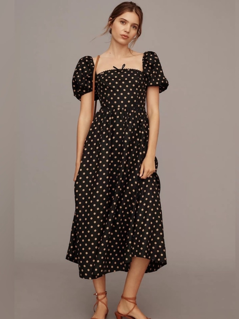 Reformation Marella Linen Polka Dot Dress 10